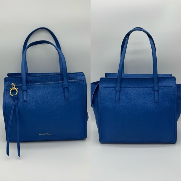 Authentic Salvatore Ferragamo Gancini blue Amy tote - Picture 4 of 17